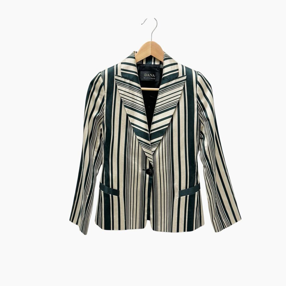 Dana Buchman Striped Gold and Black‎ Blazer Women’s Size 4